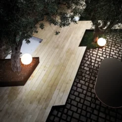 Linea Light LED-gulvlampe Oh!, Ø 38 cm, E27, polykarbonat, hvid