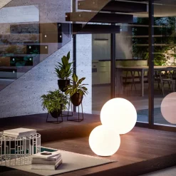 Linea Light LED-gulvlampe Oh!, Ø 38 cm, E27, polykarbonat, hvid