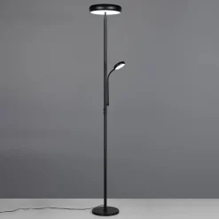Reality Leuchten Gulvlamper>LED-gulvlampe Palermo, sort mat, fjernbetjening, hukommelse