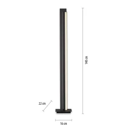 LED-gulvlampe Lines, antracit, fjernbetjening, 140 cm^PURE Clearance
