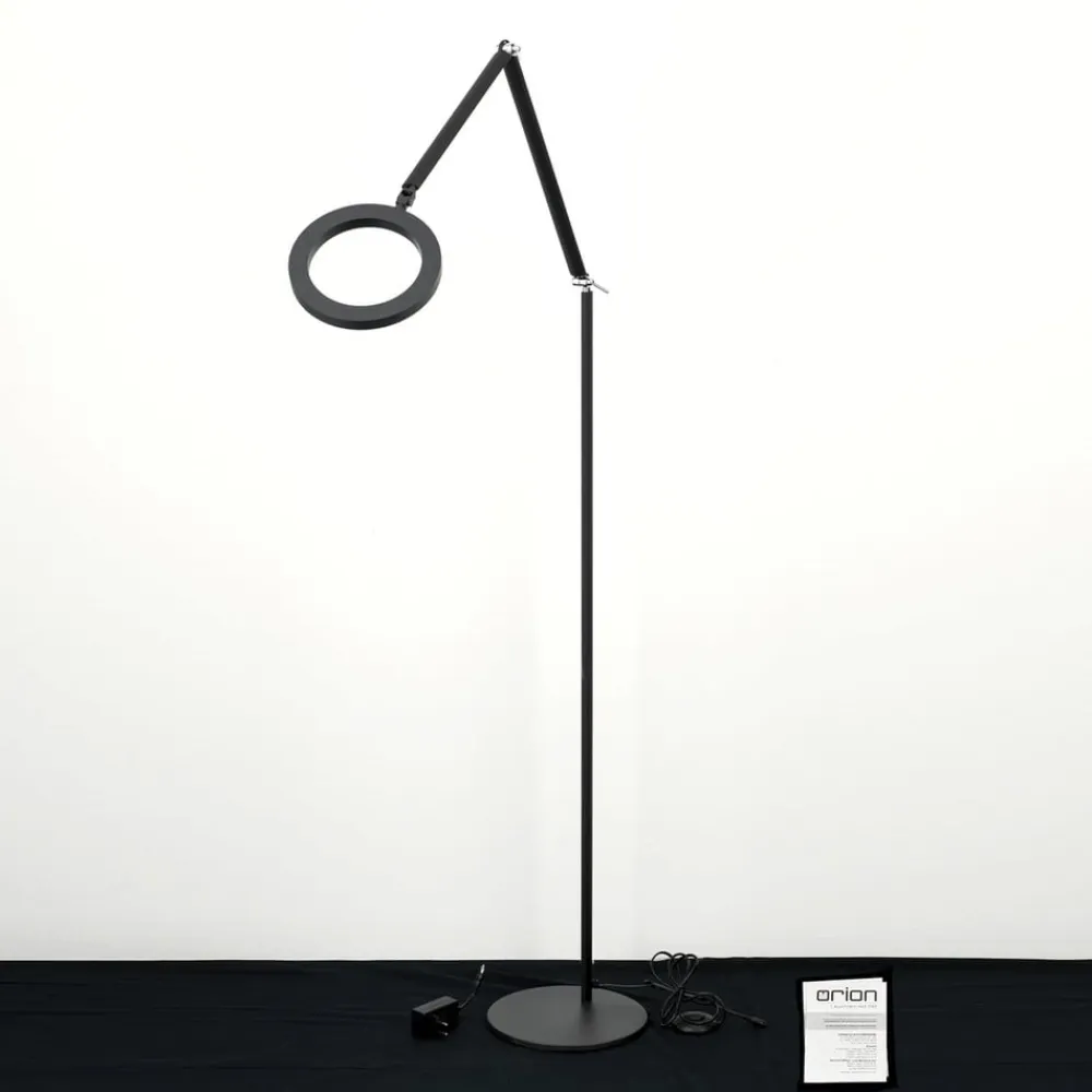 LED-gulvlampe Ringo, sort, metal, justerbar, dæmpbar^ORION Sale