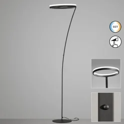 FISCHER & HONSEL Gulvlamper>LED-gulvlampe Sirko, sandfarvet, højde 177 cm, metal, CCT