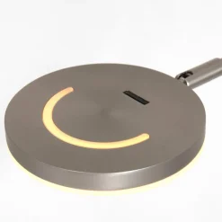 Steinhauer LED-gulvlampe Soleil, stålfarvet, metal, dæmper