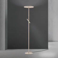 ORION LED-gulvlampe Teide, khaki, metal, læselampe, dæmper