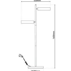 LED-gulvlampe Tessa sort/beige 165 cm Touchdim CCT 2 lyskilder.^Näve New