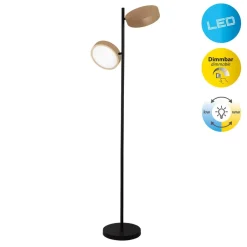 LED-gulvlampe Tessa sort/beige 165 cm Touchdim CCT 2 lyskilder.^Näve New