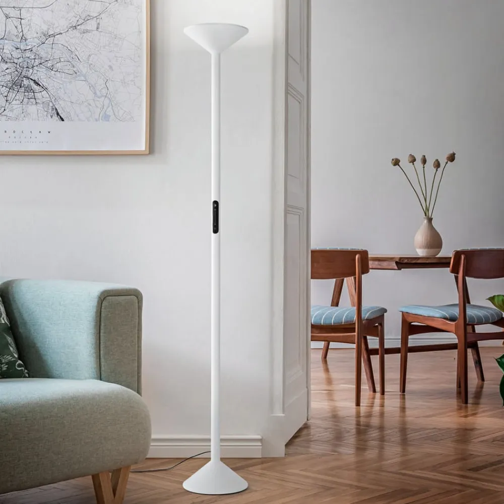 Fabas Luce Gulvlamper>LED-gulvlampe Tratto, hvid, metal, CCT, dæmpbar