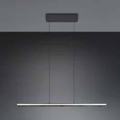 Trio Lighting LED-hængelampe Graham, sort, metal, op/ned, CCT, dæmper