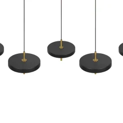 LED-hængelampe Keaton, sort/guldfarvet 140 cm CCT, 5 lyskilder^Trio Lighting