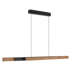 LED-hængelampe Moto-Rise, eg/sort perle, aluminium, CCT^PURE Hot