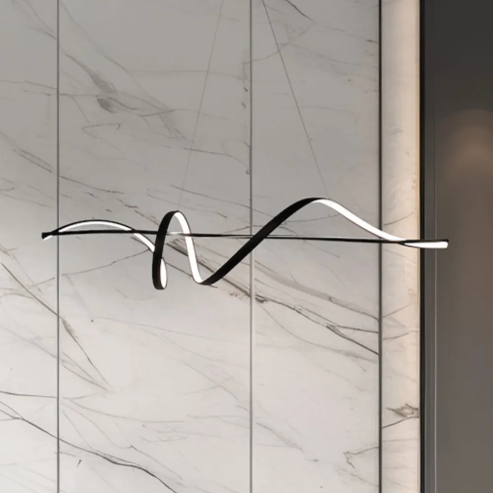 Milagro Lighting LED-hængelampe Sash, metal, sort, 4.000 K