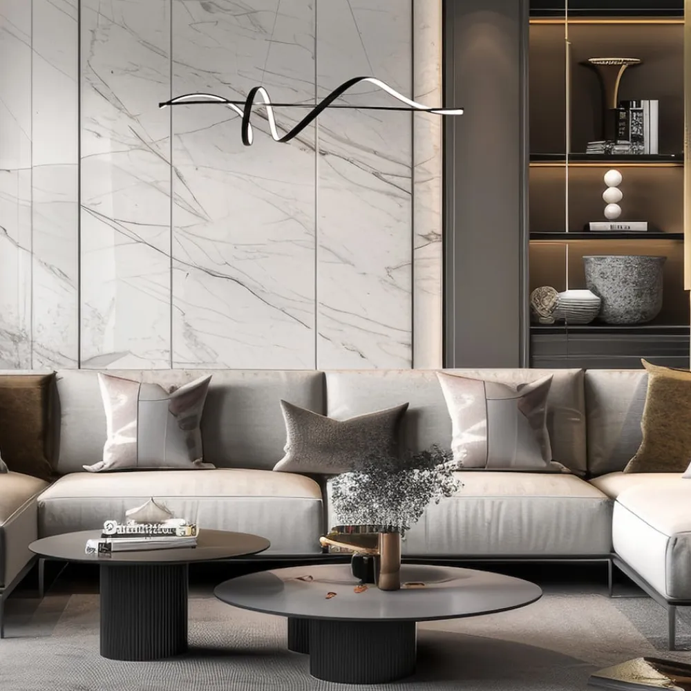 Milagro Lighting LED-hængelampe Sash, metal, sort, 4.000 K