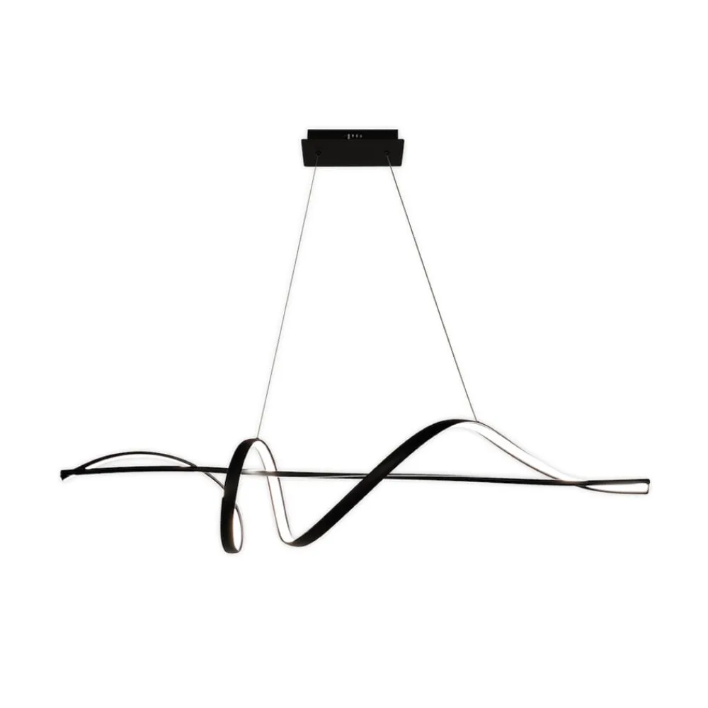 Milagro Lighting LED-hængelampe Sash, metal, sort, 4.000 K
