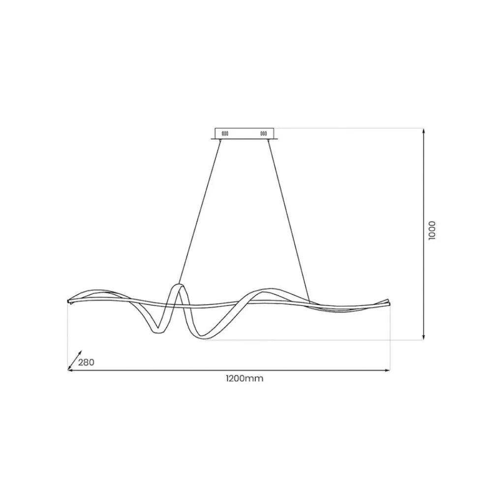Milagro Lighting LED-hængelampe Sash, metal, sort, 4.000 K