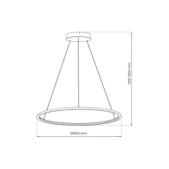 LED-hængelampe Saturno, Ø 100 cm, guldfarvet, 1 lyskilde, 4.000 K^Milagro Lighting Best