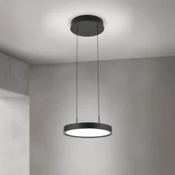 LED-hængelampe Teide, sort, 1 lyskilde, metal, 2.700 K^ORION Outlet