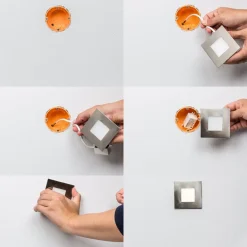 LED-indbygningslampe til indbyggede kasser, sølv^Heitronic Clearance