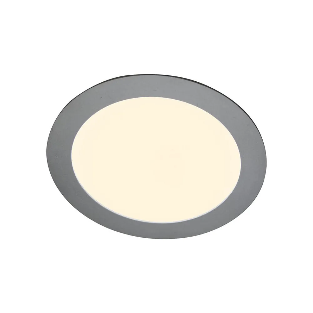 Heitronic LED-indbygningspanel Justus, Ø 14,5 cm, sølv, IP44