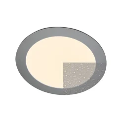 Heitronic LED-indbygningspanel Justus, Ø 14,5 cm, sølv, IP44