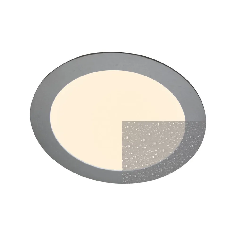 Heitronic LED-indbygningspanel Justus, Ø 14,5 cm, sølv, IP44