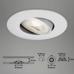 Briloner LED-indbygningsspot 7602 3 IP65 3.000 K krom mat