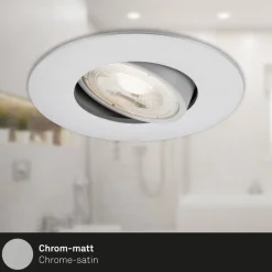 Briloner LED-indbygningsspot 7602 3 IP65 3.000 K krom mat