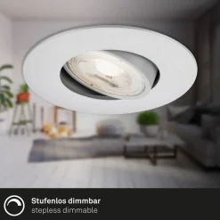 Briloner LED-indbygningsspot 7602 3 IP65 3.000 K krom mat