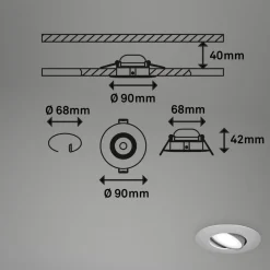 LED-indbygningsspot 7597 3 IP65 4.000 K krom mat^Briloner Sale