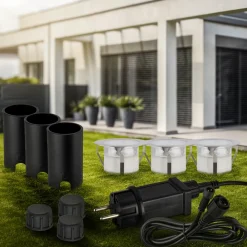 LED-indbygningsspot 3916032 IP67 12 V 3-delt startsæt Ø 4,5 cm potte^Briloner Discount