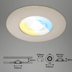 LED-indbygningsspot 7605 IP44 3er CTS nikkel mat^Briloner Outlet