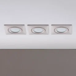 Lindby Loftlamper|Indbygningsspots>LED-indbygningsspot Andrej, kantet, nikkel, sæt med 3 stk