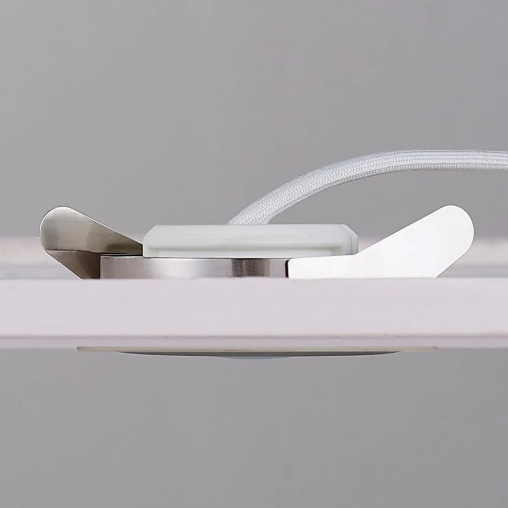 Lindby Loftlamper|Indbygningsspots>LED-indbygningsspot Andrej, kantet, nikkel, sæt med 3 stk