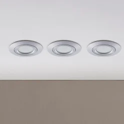 Lindby LED-indbygningsspot Andrej, rund, aluminium, sæt med 3 stk