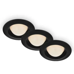 Briloner Loftlamper>LED-indbygningsspot Carro, 3 stk. 3.000 K, sort