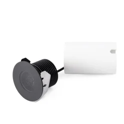 FARO BARCELONA LED-indbygningsspot Grund, sort, Ø 8 cm, aluminium/stål