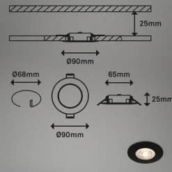 LED-indbygningsspot Kulana sort sæt af 3 IP65^Briloner Outlet