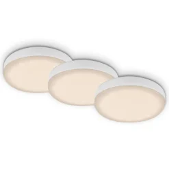 LED-indbygningsspot Plat, hvid, sæt af 3, 3.000 K^Briloner Outlet