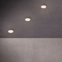 LED-indbygningsspot Plat, hvid, sæt af 3, 3.000 K^Briloner Outlet