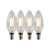 Lucide Dæmpbar Led-Pære|Filament Pære>LED-kertepære E14 4W 2700K dæmpbar sæt med 4 stk