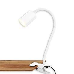 Briloner LED-klemmelampe Fleks, hvid, fleksibel, metal