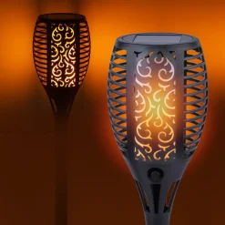 Globo LED-lampe med jordspyd 33077 Lommelygte, sort, plast