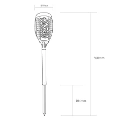 LED-lampe med jordspyd 33535-2, lygte, sort, sæt med 2 stk^Globo New