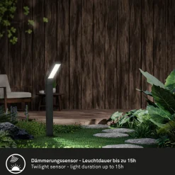 Briloner LED-lampe med jordspyd 3796015, sort, plast, CCT