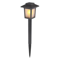 LED-lampe med jordspyd 33577-3, sort, plast, 3 stk^Globo