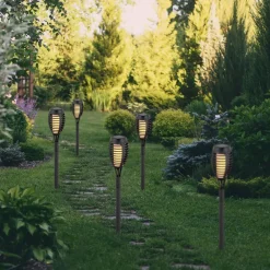 Näve LED-lampe med jordspyd FANILO, sort, 45 cm, 5 stk. IP44