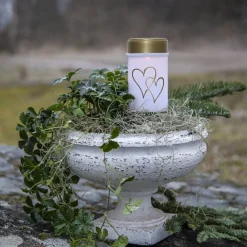 STAR TRADING Solcellelamper>LED-lampe med jordspyd Hearty, hvid/guld 12 cm plast