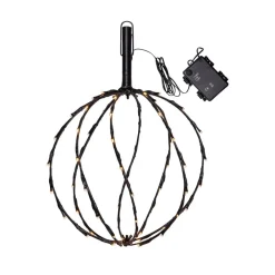 STAR TRADING Dekorationsbelysning>LED-lampe med jordspyd Kugle, Ø 30 cm, sort metalbatteri
