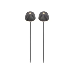 Briloner Udendørs Spot>LED-lampe med jordspyd RIFFLE NANO, antracit Ø 6 cm, 2-pak
