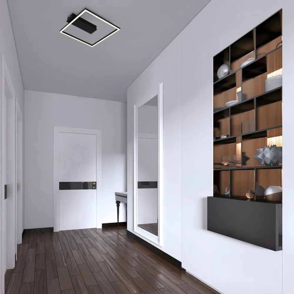 Briloner LED-loftlampe 3771 i rammeform, sort