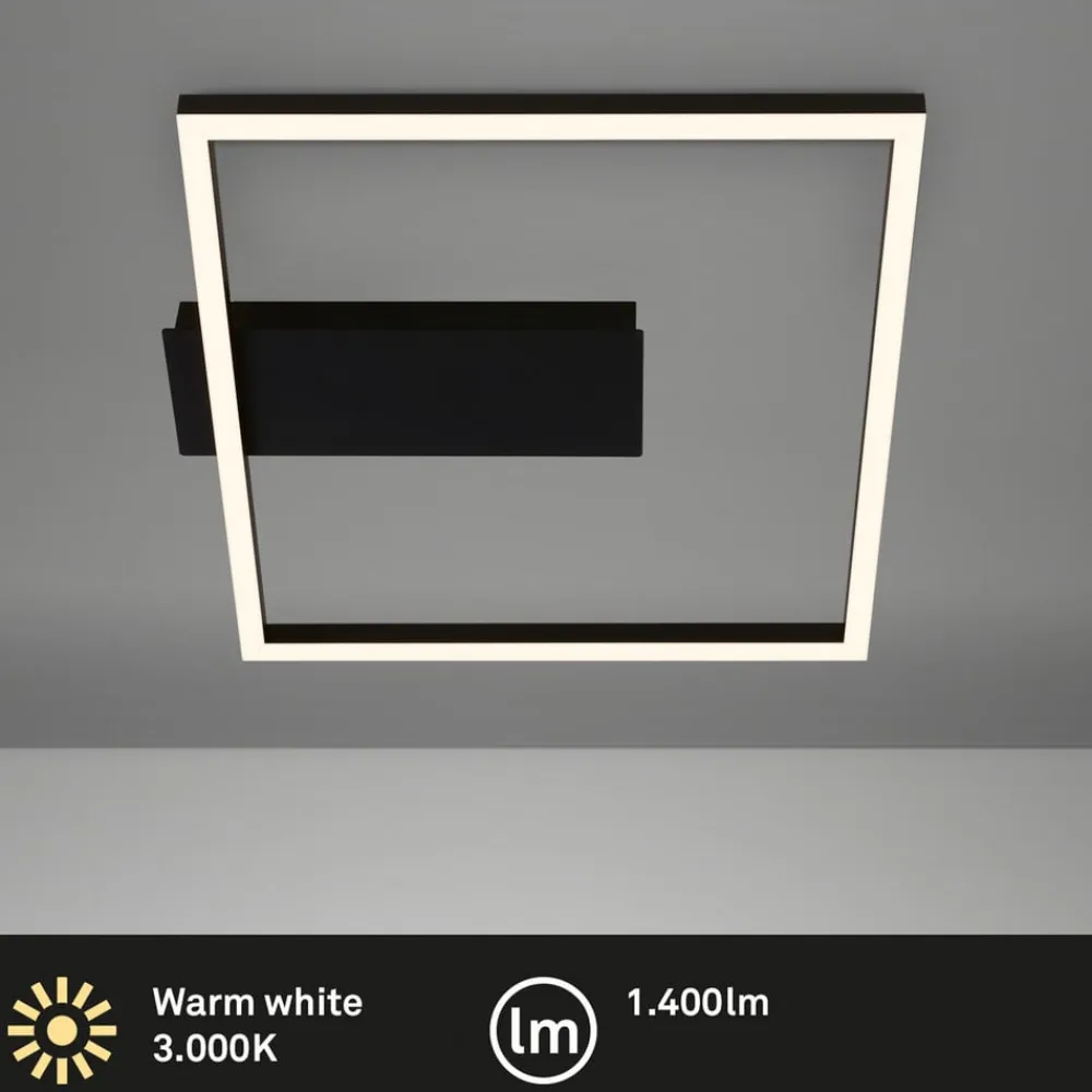 Briloner LED-loftlampe 3771 i rammeform, sort
